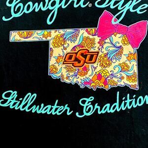 OSU Oklahoma State University Womens Size Medium Black Short sleeve T-Shirt